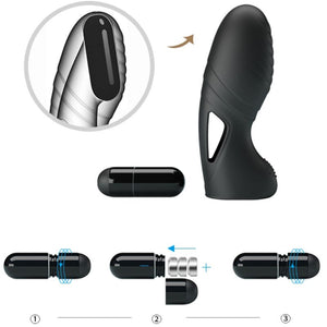 Pretty Love – Alan vibrateur de doigts en silicone noir