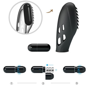 Pretty Love – Vibrateur doigt en silicone gilo noir