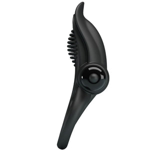 Pretty Love – Double anneau vibrant + stimulateur de clitoris 10 vibrations noir