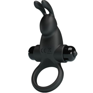 Pretty Love – Anneau vibrant + stimulateur de clitoris rabbit 10 vibrations noir