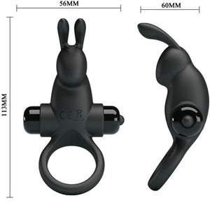 Pretty Love – Anneau vibrant + stimulateur de clitoris rabbit 10 vibrations noir