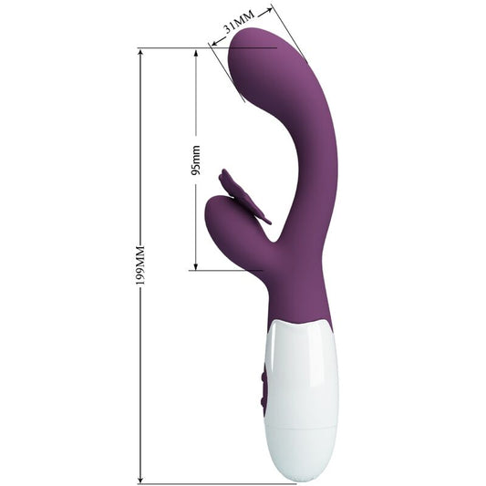 PRETTY LOVE - BUTTERFLY KISS VIBRADOR RABBIT &amp; ESTIMULADOR PUNTO G MORADO