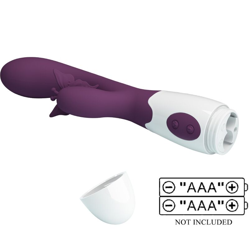 PRETTY LOVE - BUTTERFLY KISS VIBRADOR RABBIT &amp; ESTIMULADOR PUNTO G MORADO