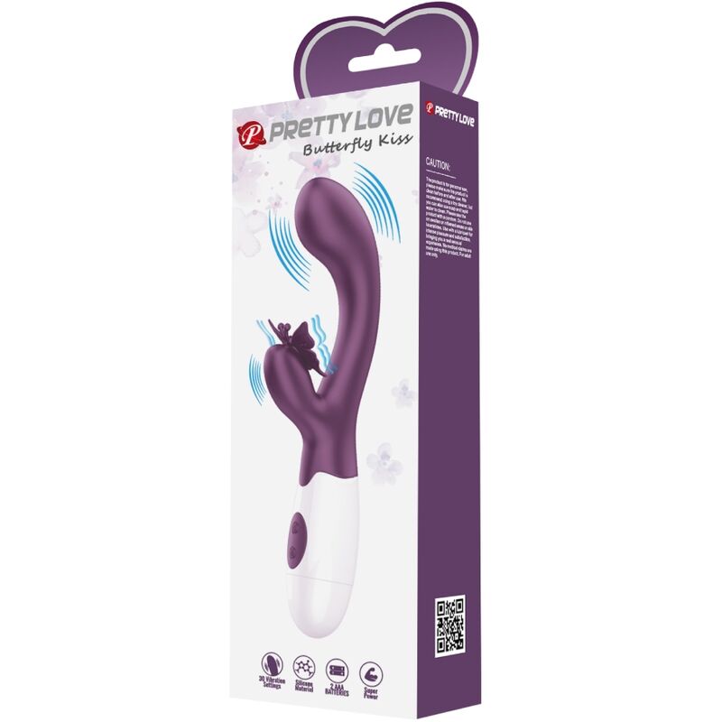 PRETTY LOVE - BUTTERFLY KISS VIBRADOR RABBIT &amp; ESTIMULADOR PUNTO G MORADO