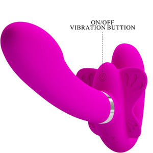Pretty Love – Vibrateur double strap-on valerie 12 vibrations violet