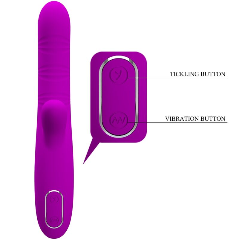 PRETTY LOVE - ANGELIC MULTIFUNCTIONAL VIBRADOR + CLÍTORIS MORADO ESTIMULATOR