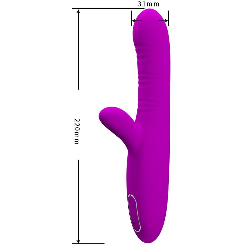 PRETTY LOVE - ANGELIC MULTIFUNCTIONAL VIBRADOR + CLÍTORIS MORADO ESTIMULATOR