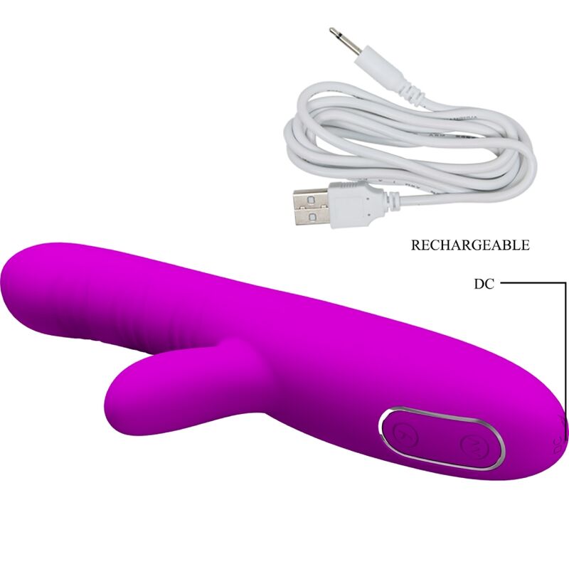 PRETTY LOVE - ANGELIC MULTIFUNCTIONAL VIBRADOR + CLÍTORIS MORADO ESTIMULATOR