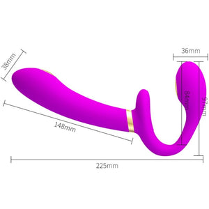 Pretty Love – Thunderbird double vibrateur strap-on avec télécommande violet
