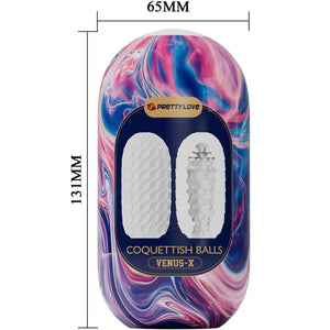 Pretty Love – Coquettish balls masturbateur homme en silicone blanc