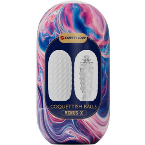 Pretty Love – Coquettish balls masturbateur homme en silicone blanc