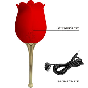 Pretty Love – Rose lover stimulateur de clitoris rose 12 vibrations rouge