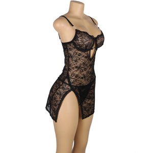 Subblime – 954185 babydoll en dentelle à bretelles réglables noire S/M