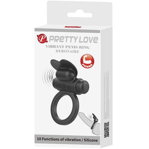 Pretty Love – Bague vibrant debonaire lapin 10 vibrations noire