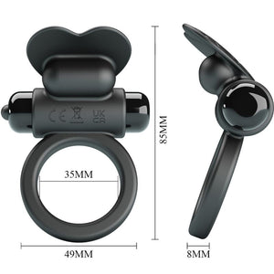 Pretty Love – Bague vibrant debonaire lapin 10 vibrations noire