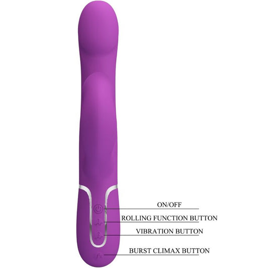 PRETTY LOVE - VIBRADOR &amp; ESTIMULATOR MULTIFUNCTION 4 IN 1 MORADO