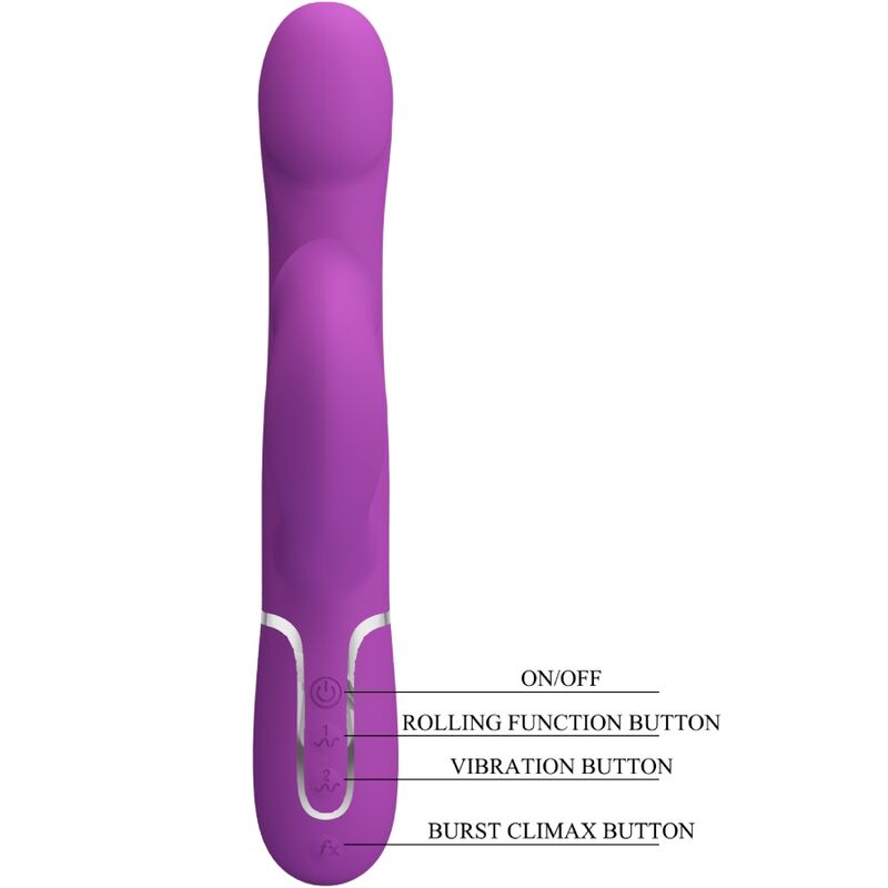 PRETTY LOVE - VIBRADOR &amp; ESTIMULATOR MULTIFUNCTION 4 IN 1 MORADO