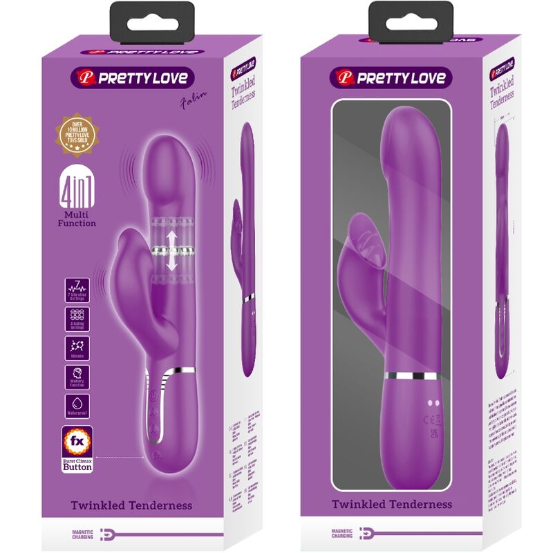 PRETTY LOVE - VIBRADOR &amp; ESTIMULATOR MULTIFUNCTION 4 IN 1 MORADO