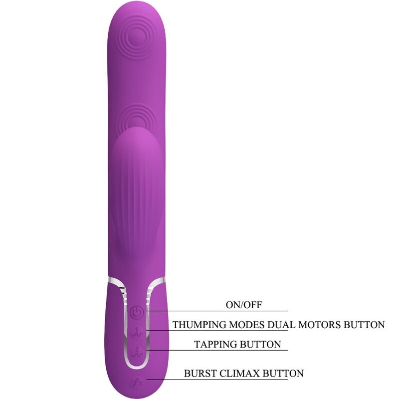 PRETTY LOVE - PERLITA VIBRADOR RABBIT MULTIFUNCTION 3 IN 1 MORADO