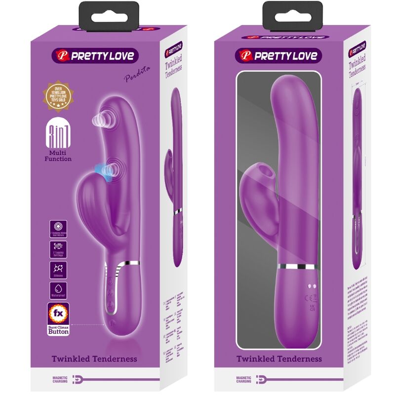 PRETTY LOVE - PERLITA VIBRADOR RABBIT MULTIFUNCTION 3 IN 1 MORADO