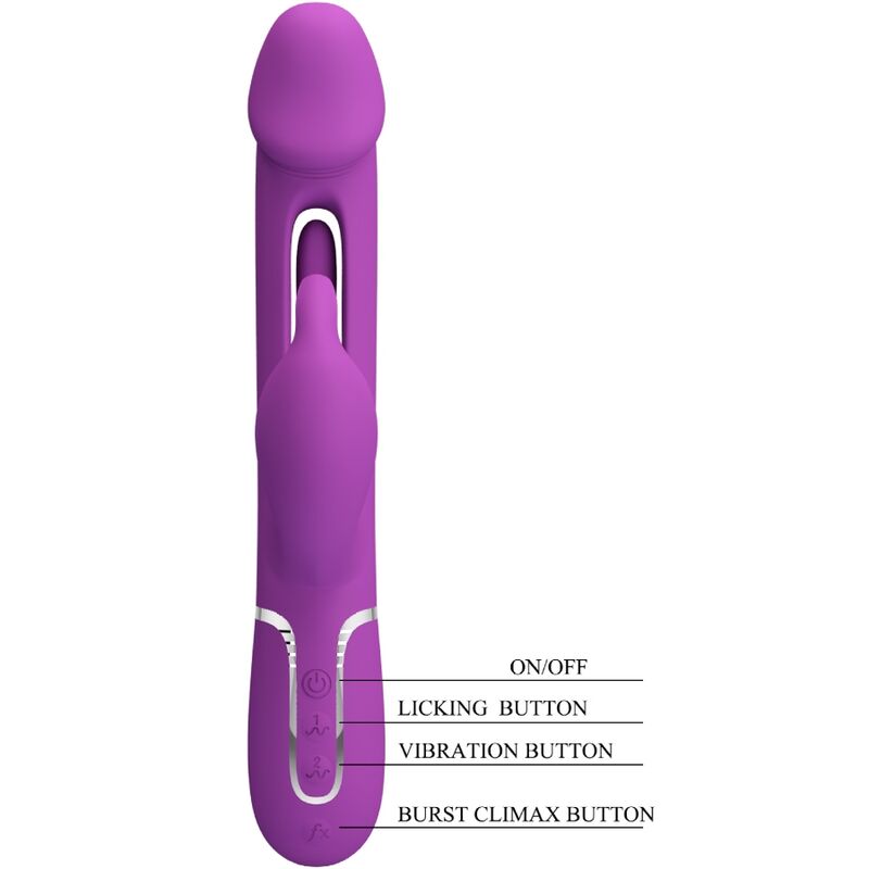 PRETTY LOVE - KAMPAS VIBRADOR RABBIT MULTIFUNCTION 3 IN 1 MORADO