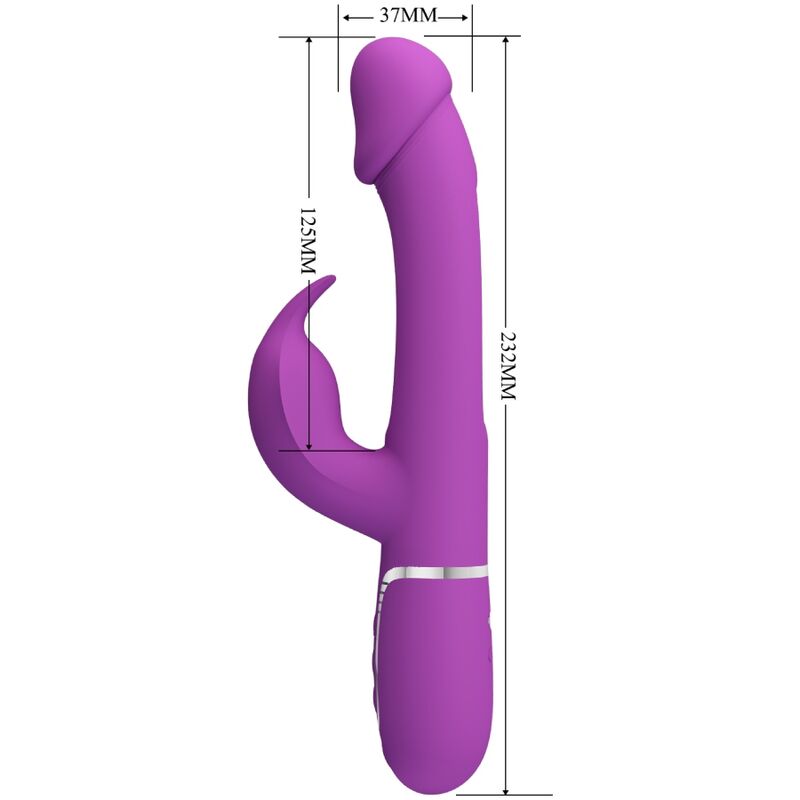 PRETTY LOVE - KAMPAS VIBRADOR RABBIT MULTIFUNCTION 3 IN 1 MORADO