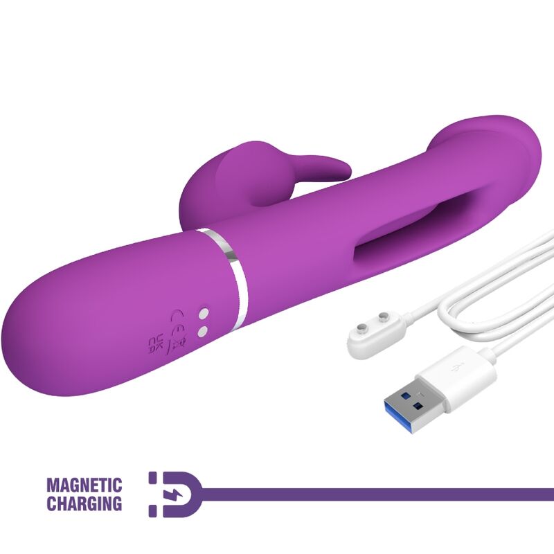 PRETTY LOVE - KAMPAS VIBRADOR RABBIT MULTIFUNCTION 3 IN 1 MORADO