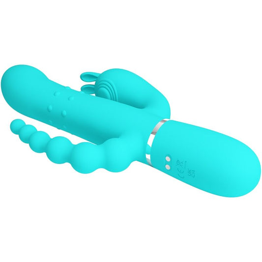 PRETTY LOVE - CAMMY TRIPLE VIBRADOR RABBIT MULTIFUNCTION 4 IN 1 AZUL