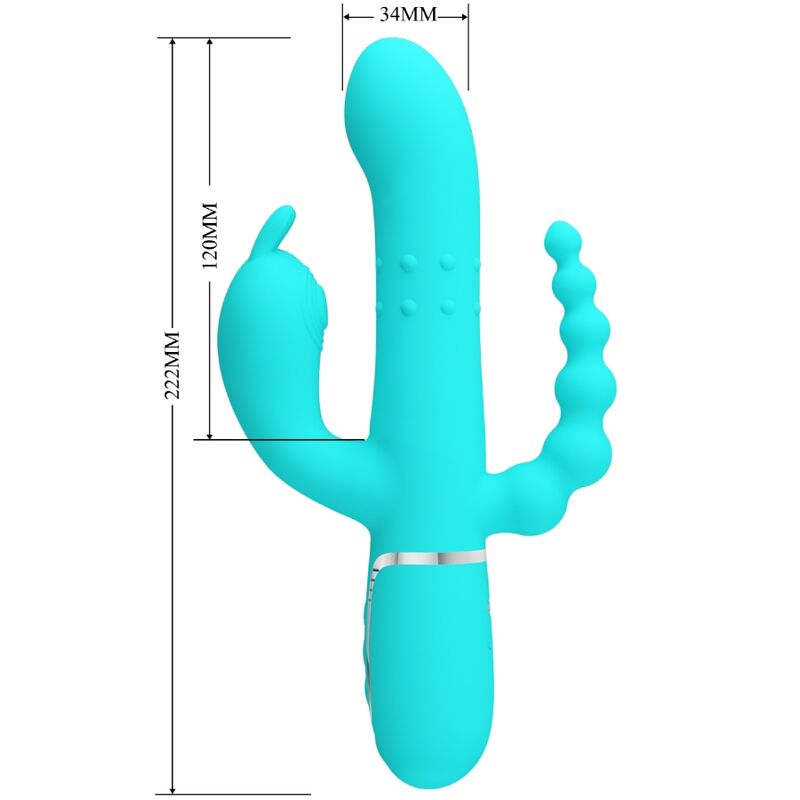 PRETTY LOVE - CAMMY TRIPLE VIBRADOR RABBIT MULTIFUNCTION 4 IN 1 AZUL