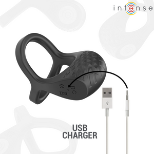Intense – Alex vibrateur double anneau pénis 10 vibrations noir