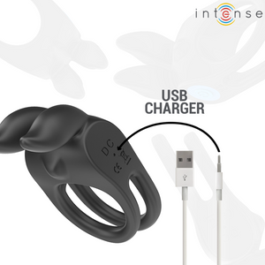 Intense – Sam vibrateur double anneau pénis 10 vibrations noir