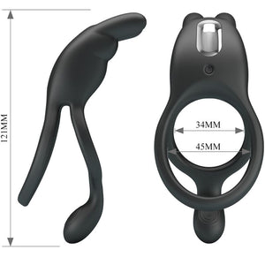 Pretty Love – Seth double anneau vibrant lapin 7 vibrations noir