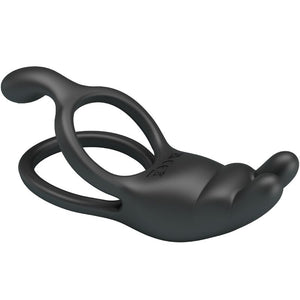Pretty Love – Seth double anneau vibrant lapin 7 vibrations noir