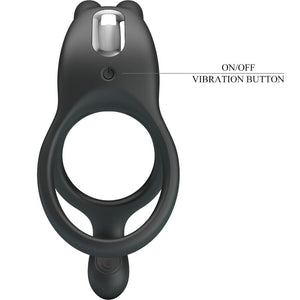 Pretty Love – Seth double anneau vibrant lapin 7 vibrations noir