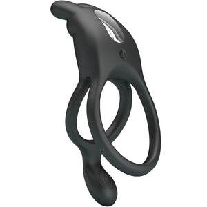 Pretty Love – Seth double anneau vibrant lapin 7 vibrations noir