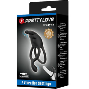 Pretty Love – Seth double anneau vibrant lapin 7 vibrations noir
