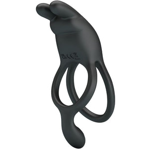 Pretty Love – Seth double anneau vibrant lapin 7 vibrations noir