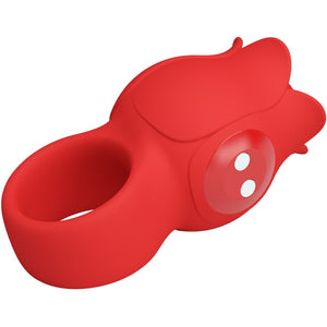 Pretty Love – Vibrateur de doigt en forme de jae rose 10 vibrations rouge
