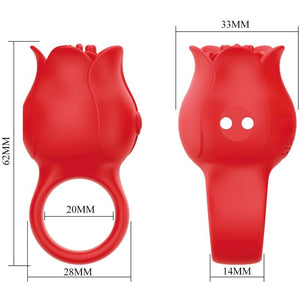 Pretty Love – Vibrateur de doigt en forme de jae rose 10 vibrations rouge