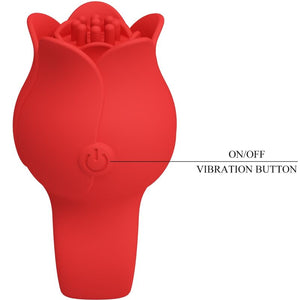 Pretty Love – Vibrateur de doigt en forme de jae rose 10 vibrations rouge
