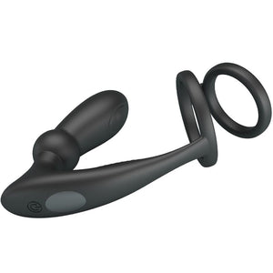 Pretty Love – Anneau pénis emoni + plug anal 12 vibrations noir