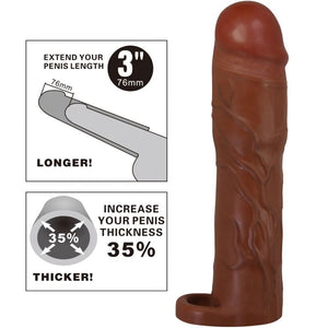 Pretty Love – Manchon de pénis gerd avec extension de 7,6 cm mulâtre