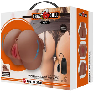 Crazy Bull – Vibrateur kylie ass avec vagin réaliste et télécommande de chair d'anus