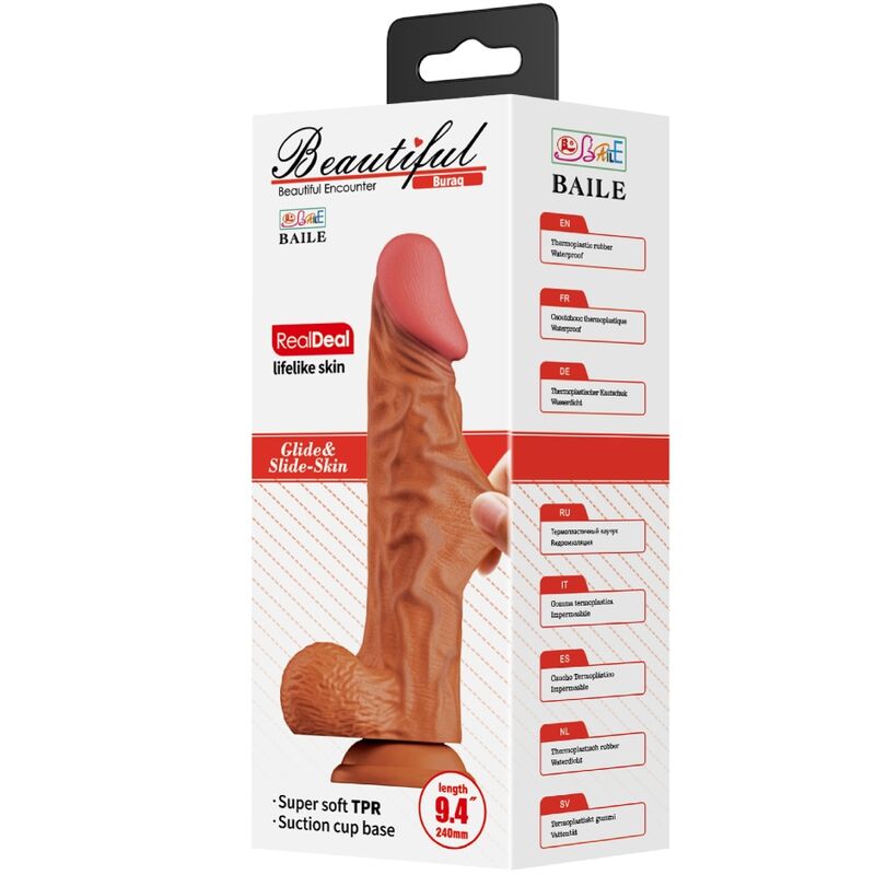 BAILE - BURAQ DILDO REALÍSTICO 24 CM NATUURLIJK