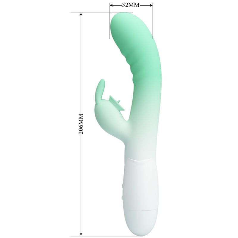 PRETTY LOVE - CERBERUS VIBRADOR RABBIT 3O VIBRACIONES GREEN
