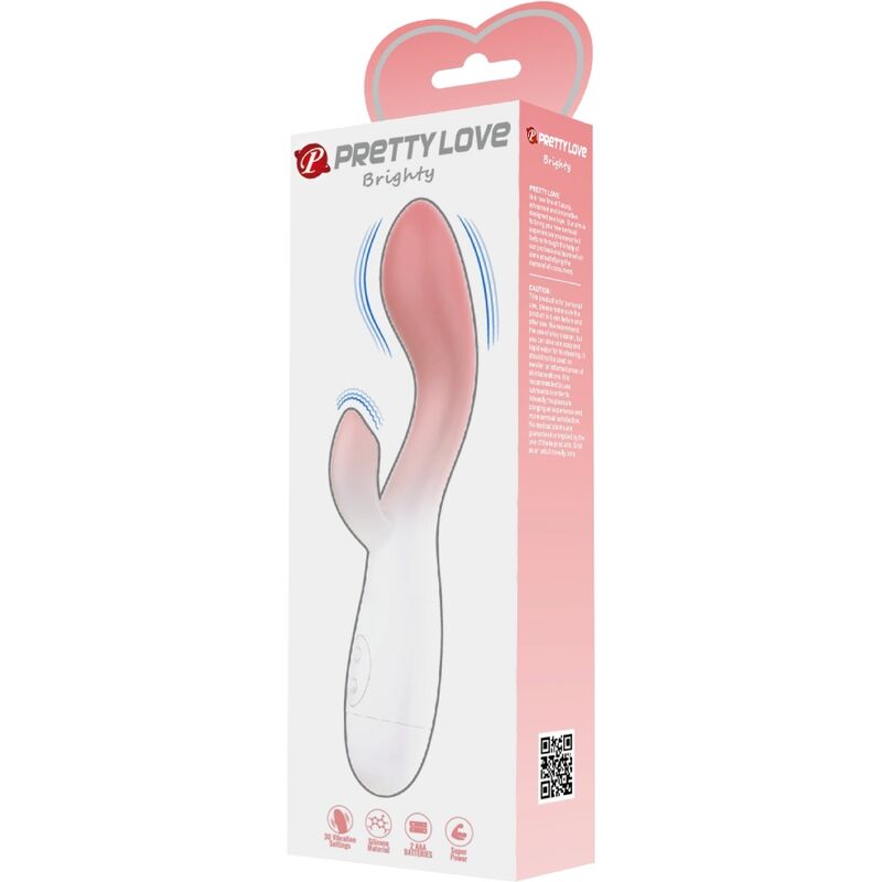 PRETTY LOVE - BRIGHTY VIBRADOR PUNTO G + ESTIMULADOR CLÍTORIS 30 VIBRACIONES PINK