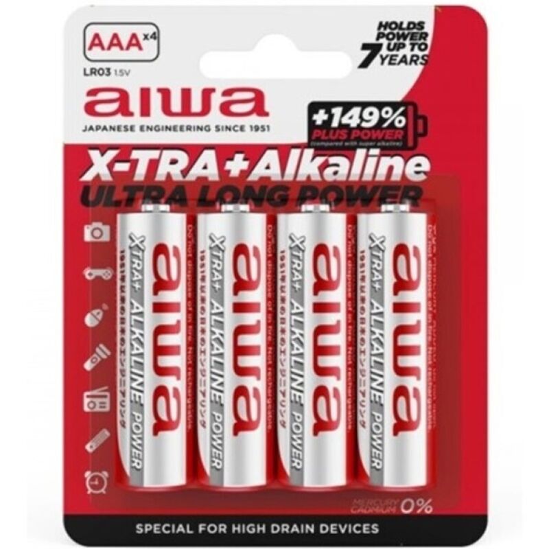 AIWA – Pile alcaline x-tra AAA lr03 blister*4