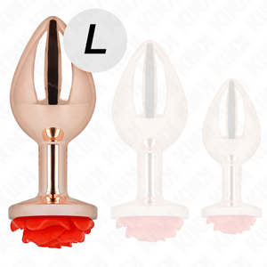Kink – Plug anal or rose avec rose rouge L