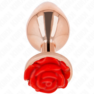 Kink – Plug anal or rose avec rose rouge L