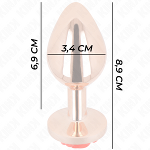 Kink – Plug anal or rose avec rose rouge M